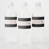 Lichtroze Blush Stripe & Elegante Bewerkbare Tekst Waterfles Etiket (Flessen)