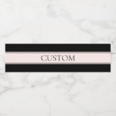Lichtroze Blush Stripe & Elegante Bewerkbare Tekst Waterfles Etiket (Enkel label)