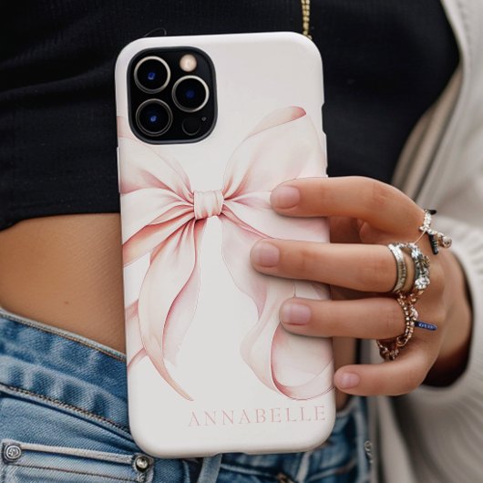 Lichtroze Bow iPhone / iPad hoesje