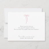 Lichtroze Bow, van de kwekerij van, tekstkaart Kaart (Voorkant)