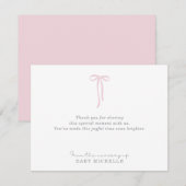 Lichtroze Bow, van de kwekerij van, tekstkaart Kaart (Voorkant / Achterkant)