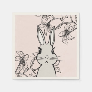 Lichtroze bunny Floral Spring Servet