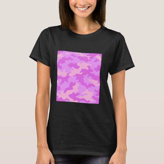 Lichtroze Camouflage Art Pattern Camo T-shirt (Voorkant)