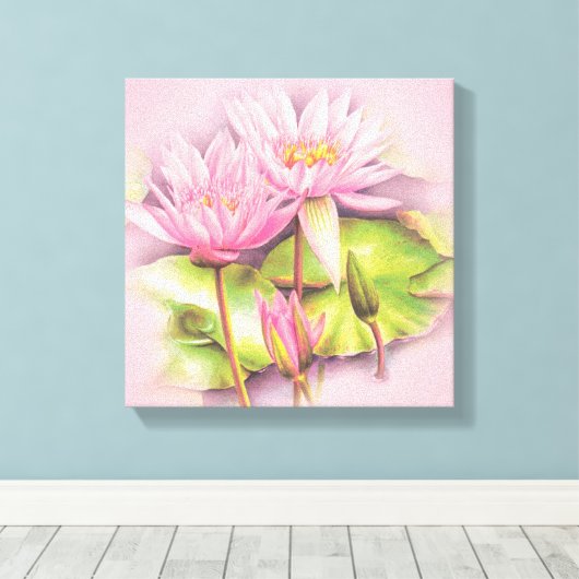 Lichtroze canvas fijn papier afdruk (Insitu (Houten vloer))