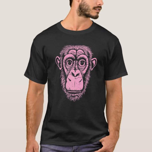 Lichtroze chimpansee Ape not Monkey Cute Chimp T-shirt (Voorkant)