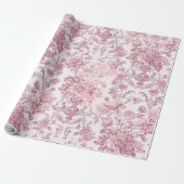 Lichtroze Chinoiserie Decoupage Cadeaupapier (Uitgerold)