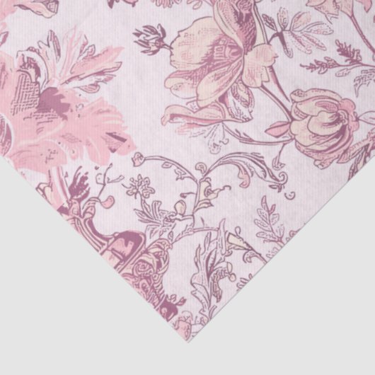 Lichtroze Chinoiserie Decoupage Tissuepapier (Detail)