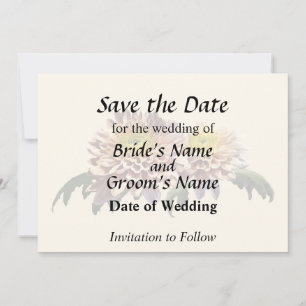 Lichtroze chrysanten save the date