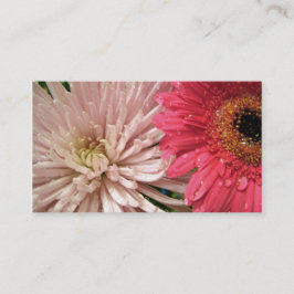 lichtroze chrysanthemabloem visitekaartje