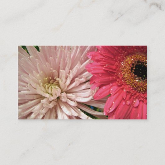 lichtroze chrysanthemabloem visitekaartje (Voorkant)