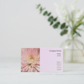 lichtroze chrysanthemabloem visitekaartje (Staand voorkant)