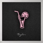 Lichtroze cocktail poster (Voorkant)