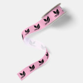 Lichtroze Custom Business Logo Satijnen Lint (Achterkant)