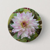 Lichtroze Dahlia met Roze Punten Ronde Button 5,7 Cm (Voorkant)