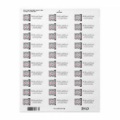 (Lichtroze) Damask Monogram Retouradreslabels Etiket (Full Sheet)