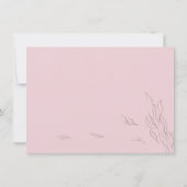 Lichtroze Dank u met de hand getrokken bladeren El Bedankkaart (Achterkant)