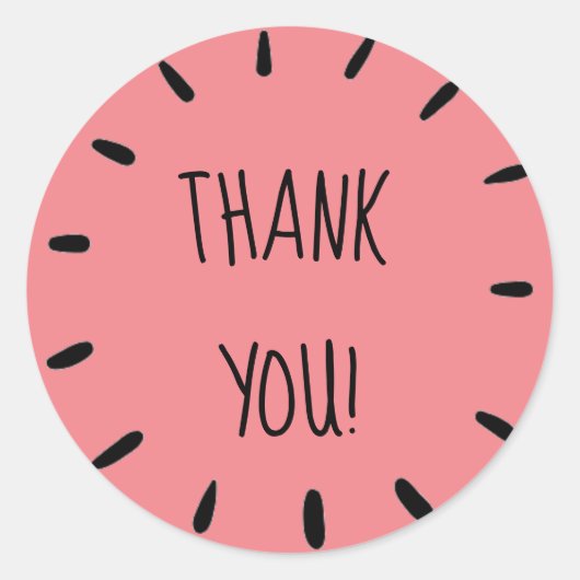 Lichtroze "Dank u" sticker: blad Ronde Sticker (Voorkant)