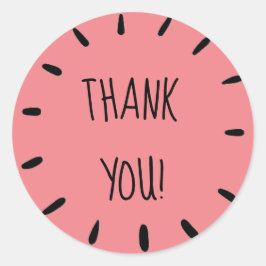 Lichtroze "Dank u" sticker: blad Ronde Sticker