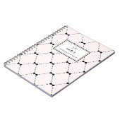Lichtroze Diamond Bows Patroon Gepersonaliseerd Notitieboek (Linkerzijde)