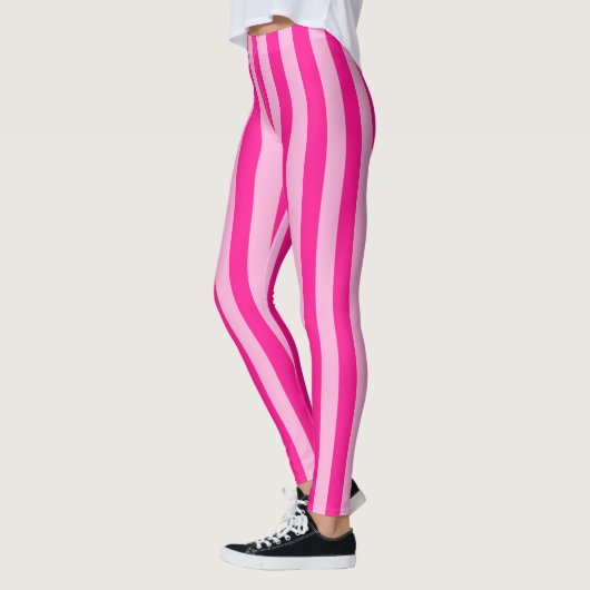 Lichtroze & Dieproze Strepen Leggings (Links)
