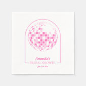 Lichtroze Disco Boogie Vrijgezellenfeest Servet (Voorkant)