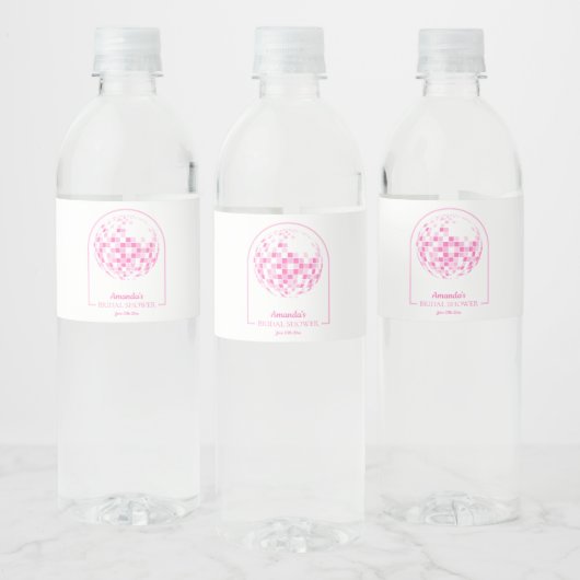 Lichtroze Disco Boogie Vrijgezellenfeest Waterfles Etiket (Flessen)