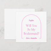 Lichtroze Disco Boogie zal je mijn bruidsmeisje zi Feestdagenkaart (Voorkant / Achterkant)