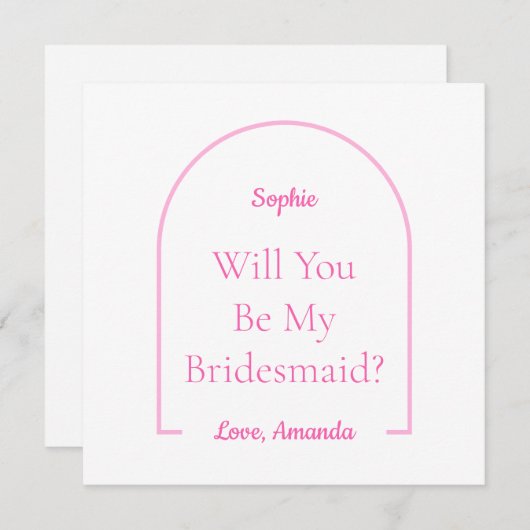 Lichtroze Disco Boogie zal je mijn bruidsmeisje zi Feestdagenkaart (Voorkant / Achterkant)