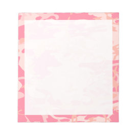 Lichtroze Donkerroze en Perzik Camo Camouflage Notitieblok
