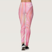 Lichtroze Donkerroze & Gouden Glitter Swirl Patroo Leggings (Achterkant)