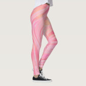 Lichtroze Donkerroze & Gouden Glitter Swirl Patroo Leggings (Rechts)