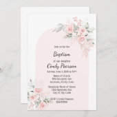 Lichtroze doopuitnodiging  kaart (Voorkant / Achterkant)