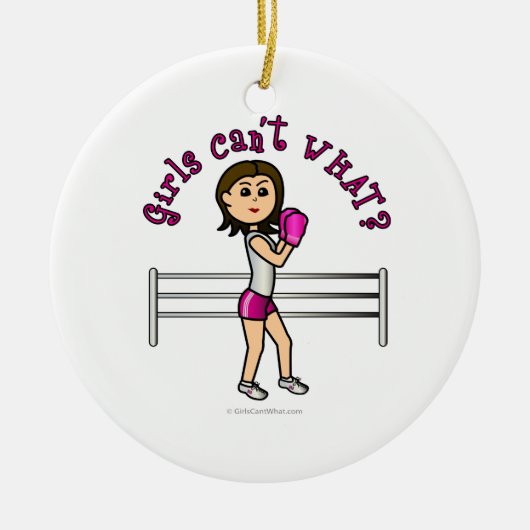 Lichtroze doos keramisch ornament (Voorkant)