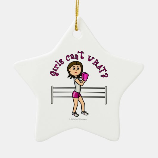 Lichtroze doos keramisch ornament (Voorkant)