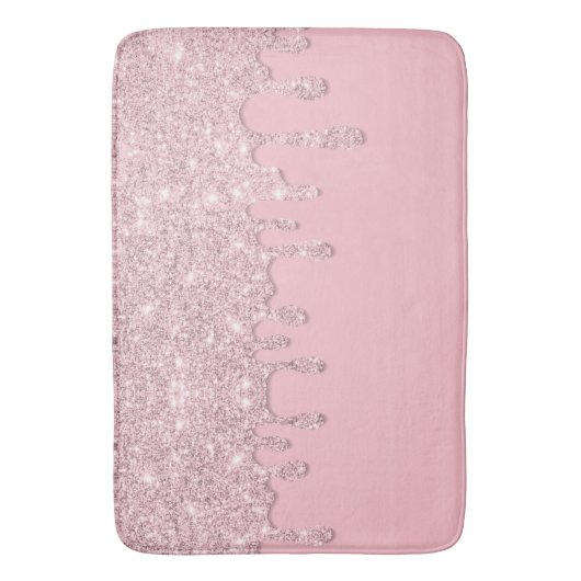 Lichtroze drijvende glitter Bath Mat (Voorkant Verticaal)