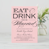 Lichtroze eet, Drink | repetitief diner Kaart (Staand voorkant)