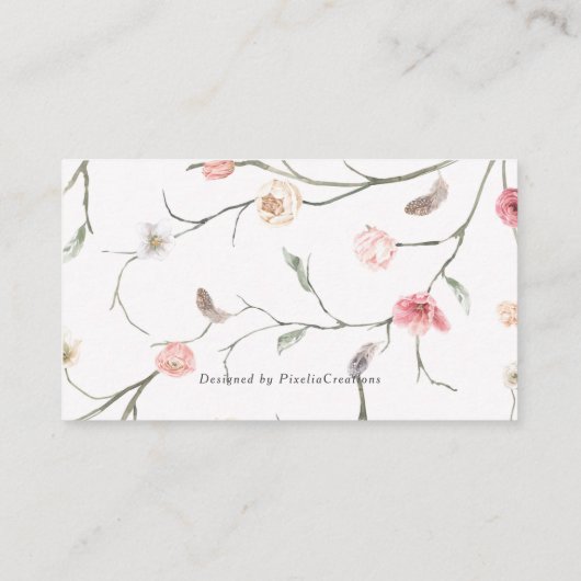 lichtroze elegant recept voor bruid informatiekaartje (Achterkant)