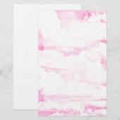 Lichtroze elegante wolken decor briefpapier (Voorkant / Achterkant)