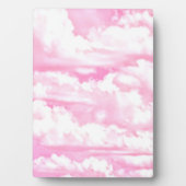 Lichtroze elegante wolken decor fotoplaat (voorkant)