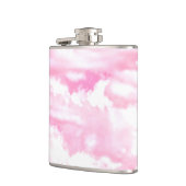 Lichtroze elegante wolken decor heupfles (Links)