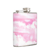 Lichtroze elegante wolken decor heupfles (Rechts)