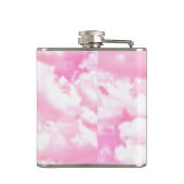 Lichtroze elegante wolken decor heupfles (Achterkant)