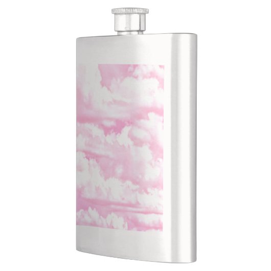 Lichtroze elegante wolken decor heupfles (Links)