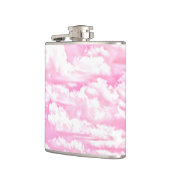 Lichtroze elegante wolken decor heupfles (Links)