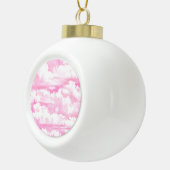 Lichtroze elegante wolken decor keramische bal ornament (Rechts)