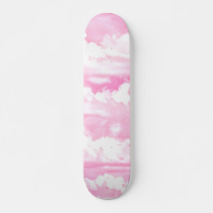 Lichtroze elegante wolken decor skateboard