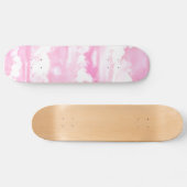 Lichtroze elegante wolken decor skateboard (Horizontaal)