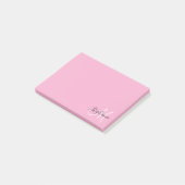 Lichtroze Elegante Zwarte en Witte Monogram Post-it® Notes (Schuin)
