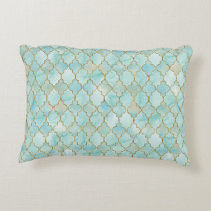 Lichtroze en Aqua Maroccan patroon Decoratief Kussen