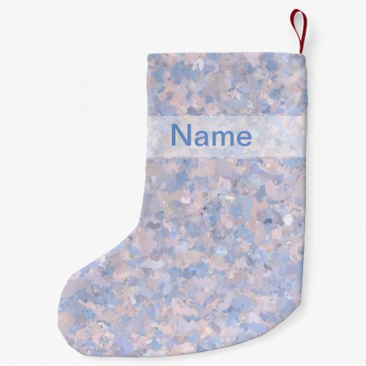 Lichtroze en babyblauw kleine kerstsok (Achterkant)